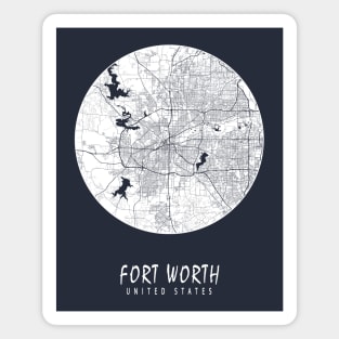 Fort Worth, USA City Map - Full Moon Magnet